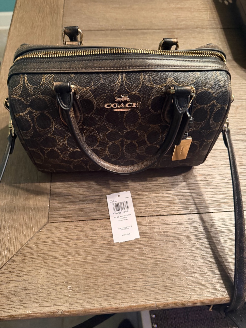 Coach Rowan Satchel in Loved Signature Canvas with Charms
